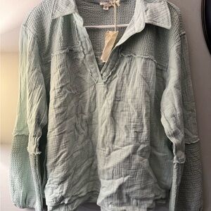 Hem & Thread Mint Green Textured Top